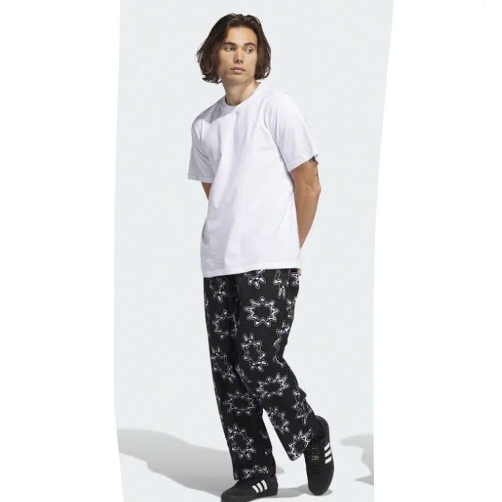 adidas Black Chinos with White Star Pattern